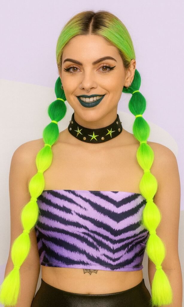 Bubble Braids with Neon Elastics