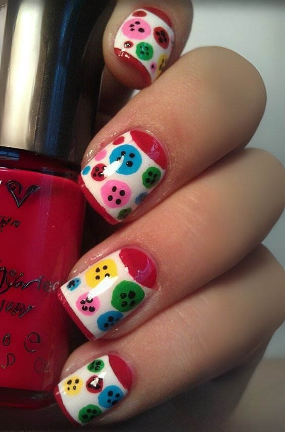 Button-Themed Nails