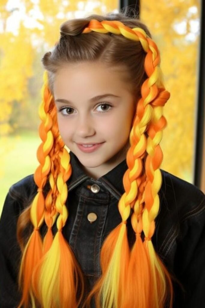Candy Corn Ombre Braids
