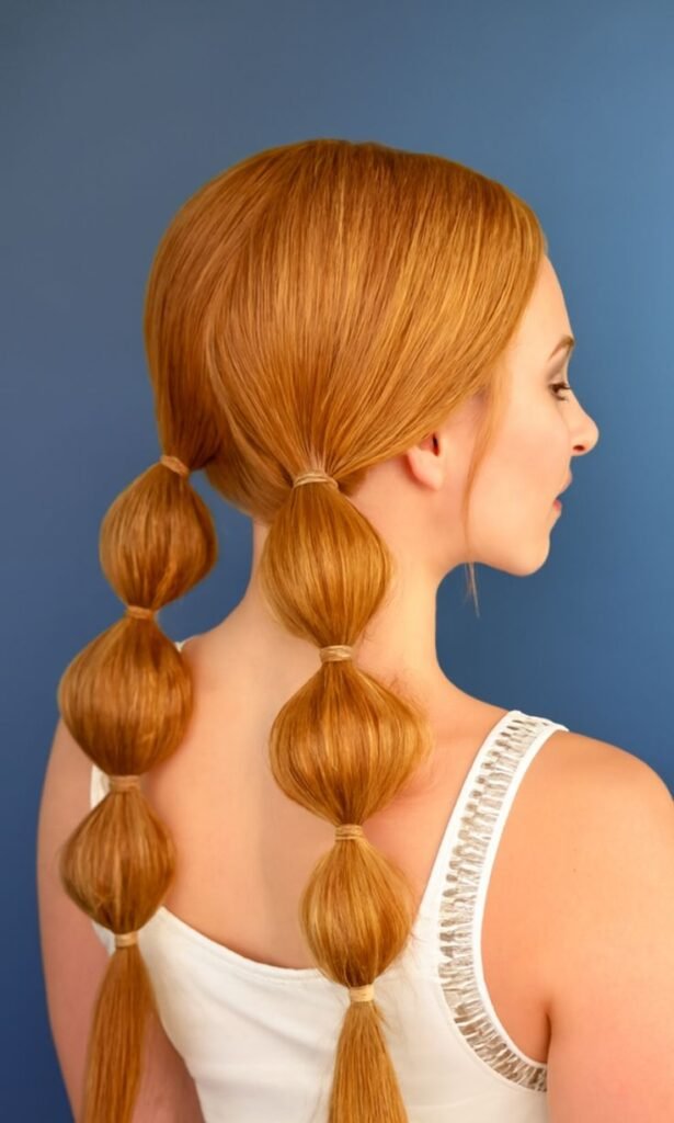 Classic Two Pigtail Bubble Braids