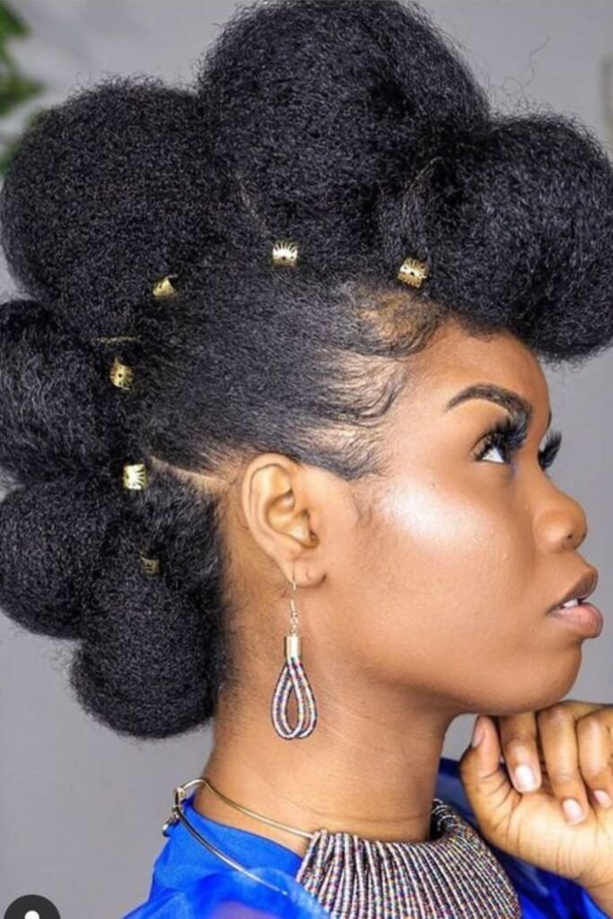 Coiled Mohawk with Beaded Pins