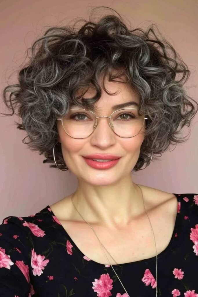 Cool Ash Blonde Curly Bob
