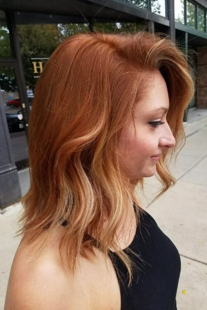 Copper & Gold Peekaboo on Natural Red Hair