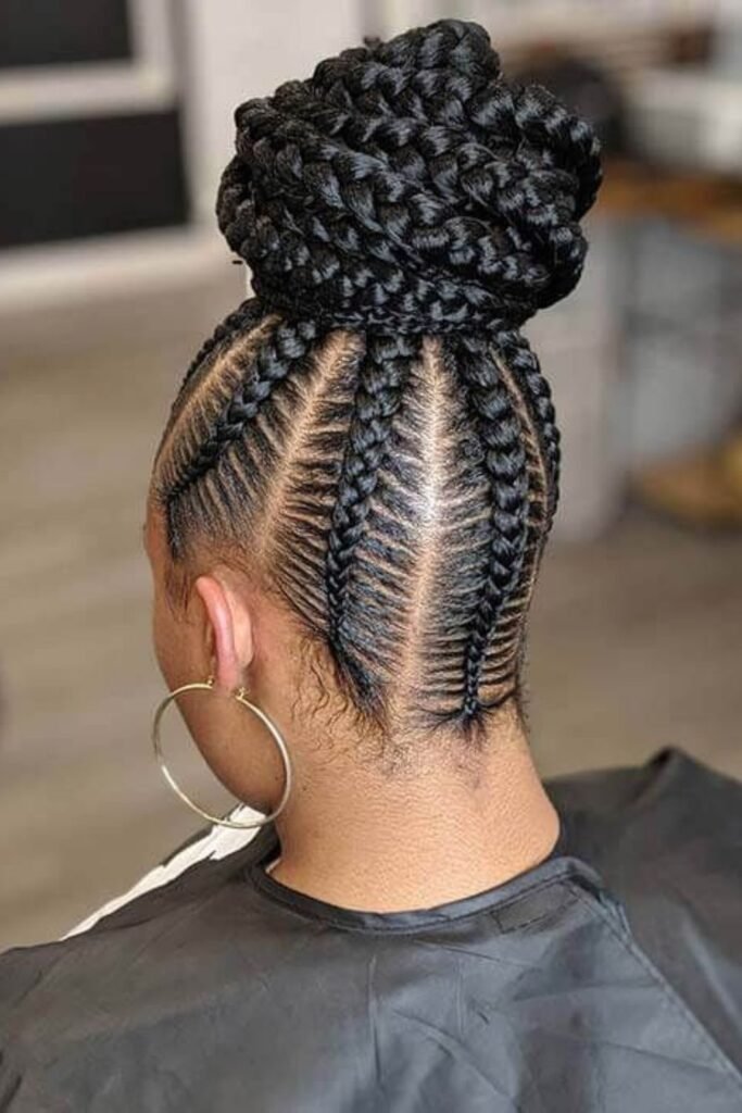 Cornrow Braids into a Bun