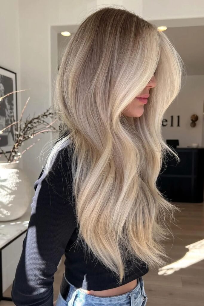 Creamy Vanilla Latte Blonde with Money Pieces