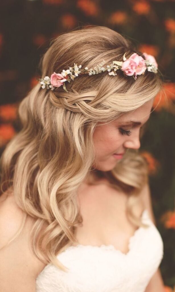 Crown Braid with Flower Crown