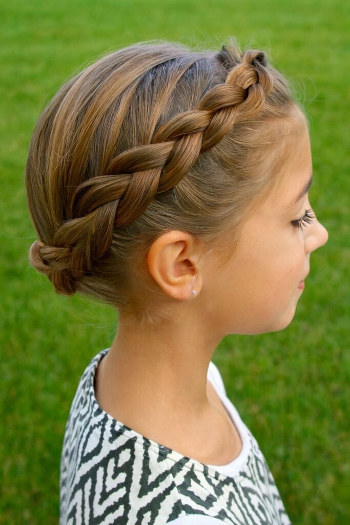 Crown Braid with Smooth Finish