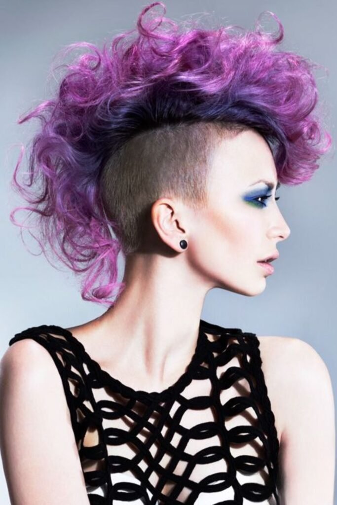 Curly Mohawk with Shaved Sides
