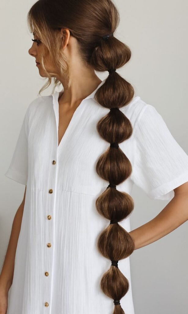Extra-Long Pigtail Bubble Braids