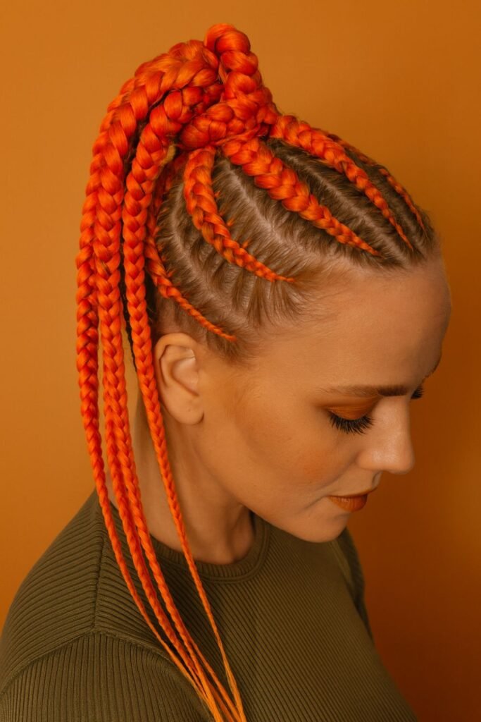Fire Flame Braided Ponytail
