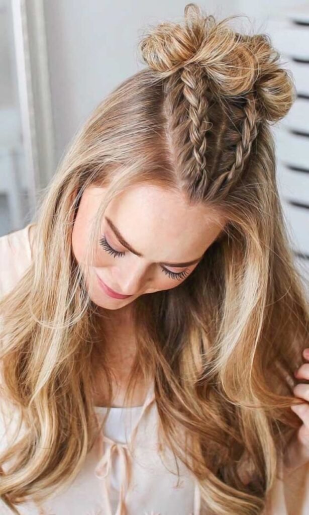 French Braid Top Knot