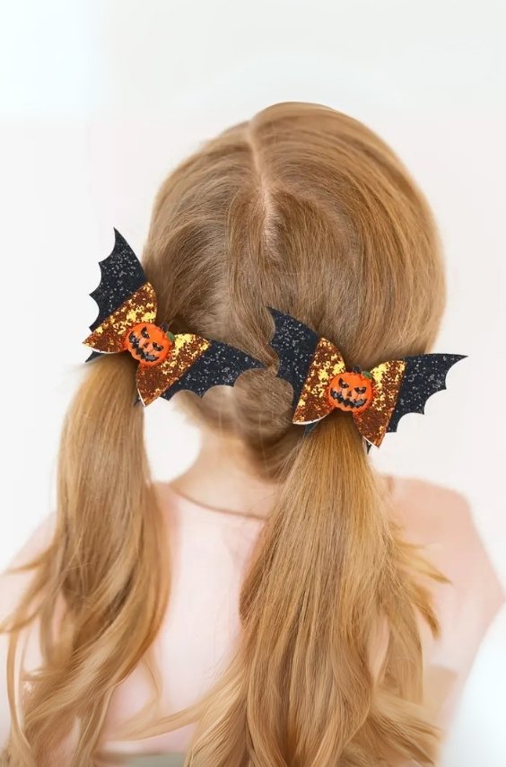 Glitter Spider Bow Clips