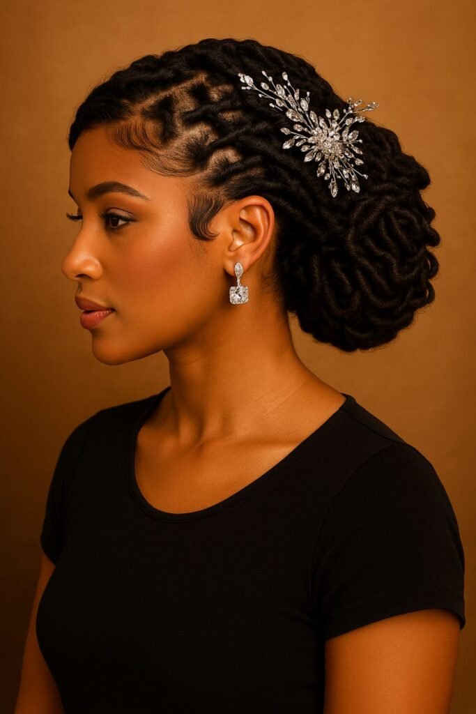 Goddess Locs Low Chignon