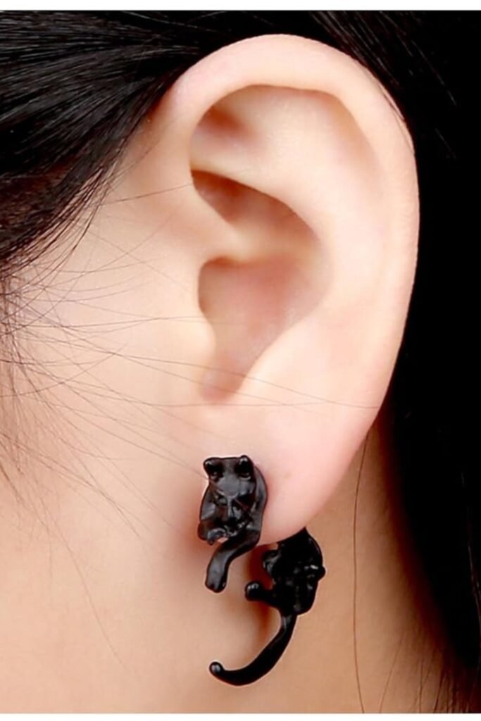 Gothic Black Cat Earrings
