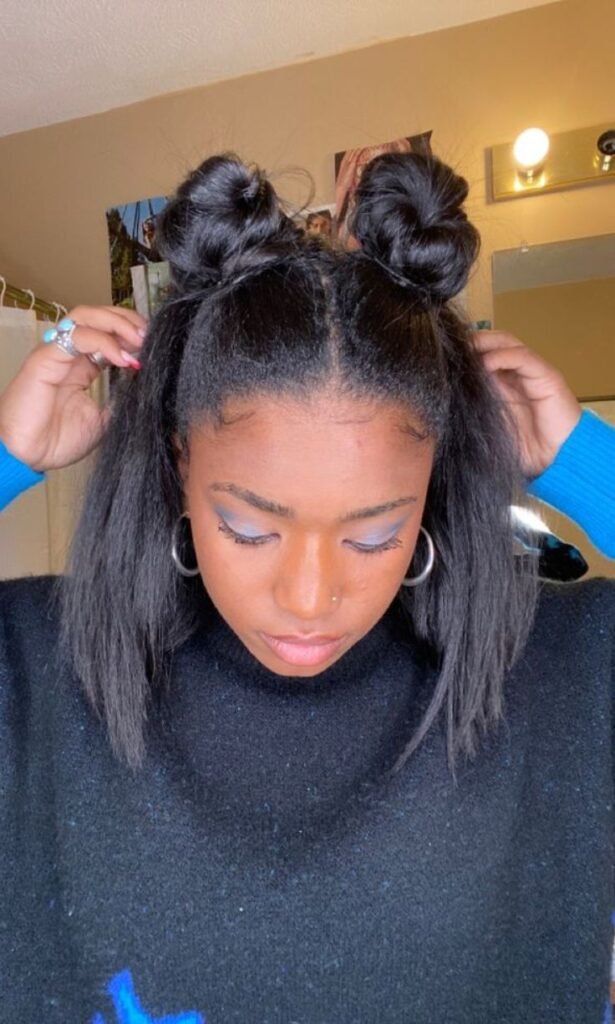 Half-Up Space Buns