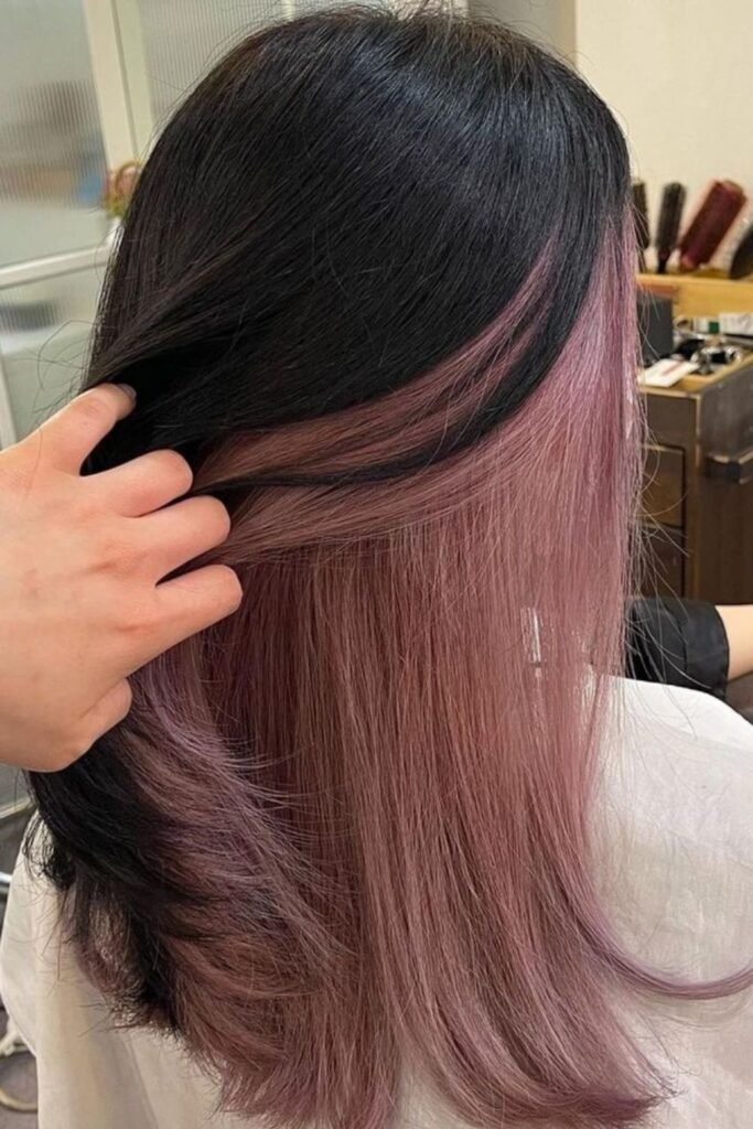Hidden Rose Gold on Natural Black Hair