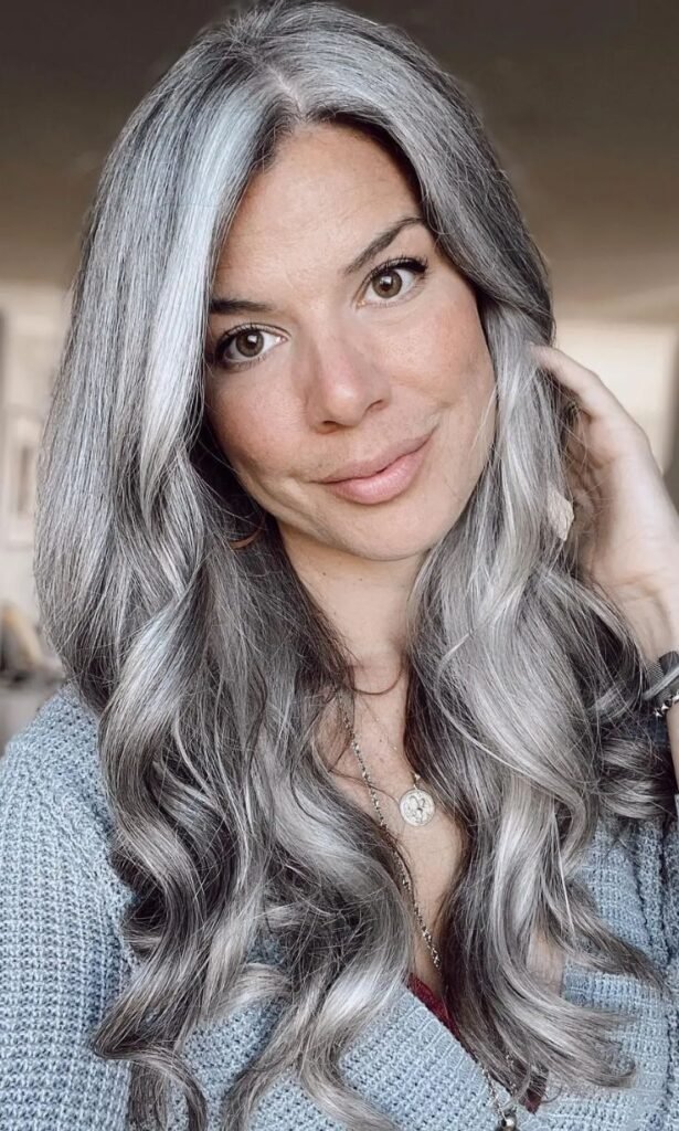 Long Salt And Pepper Hair