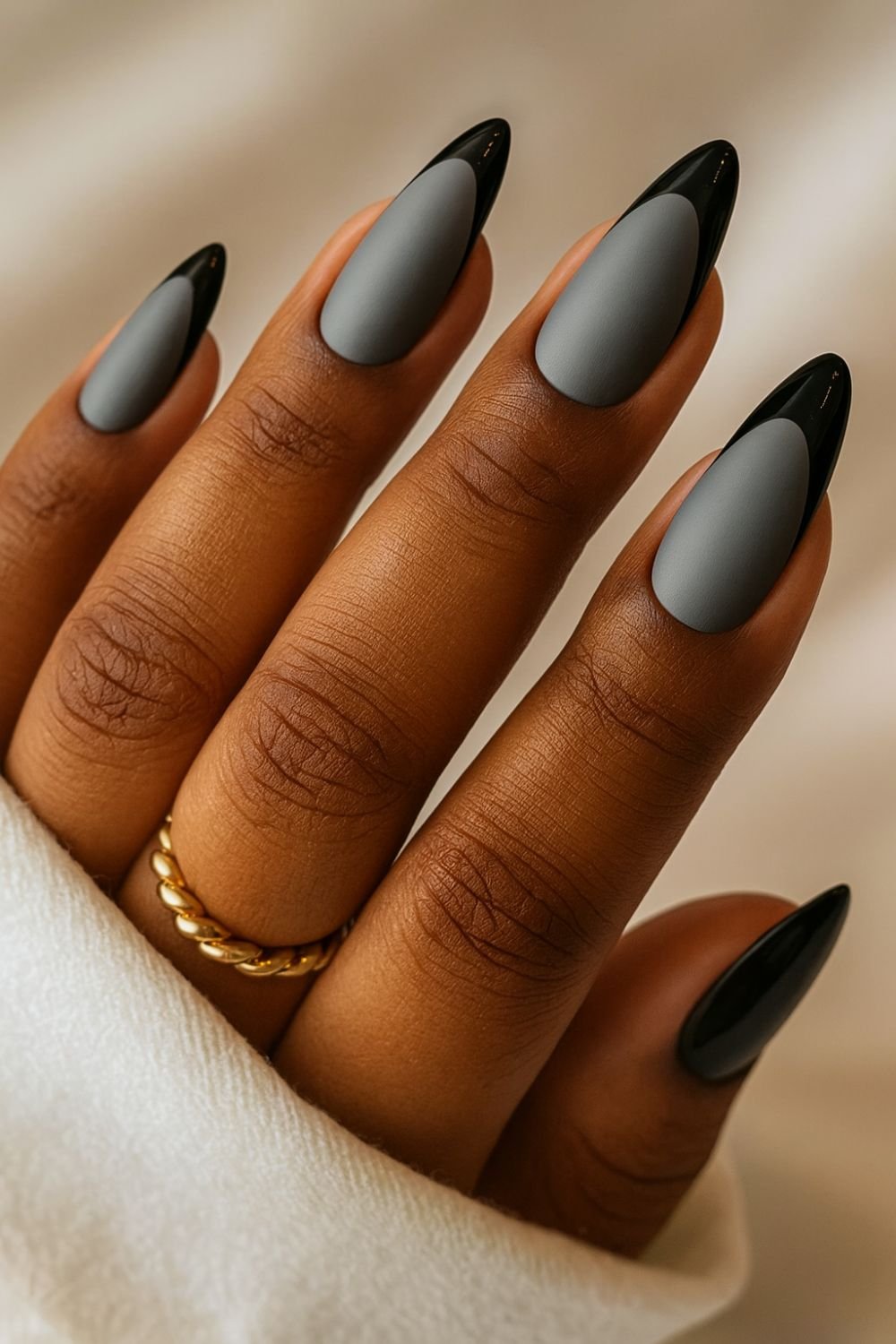 Matte Black with Metallic Accents