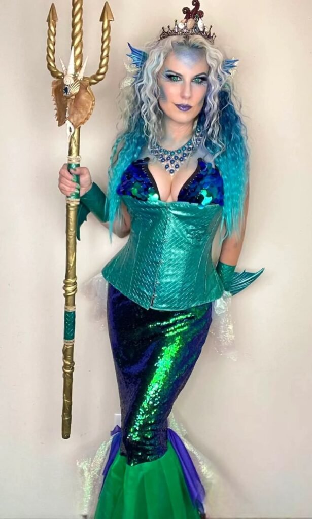 Mermaid with Flowing Curls