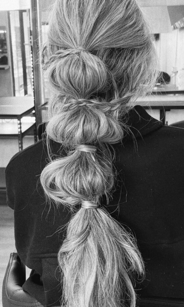 Messy Pigtail Bubble Braids
