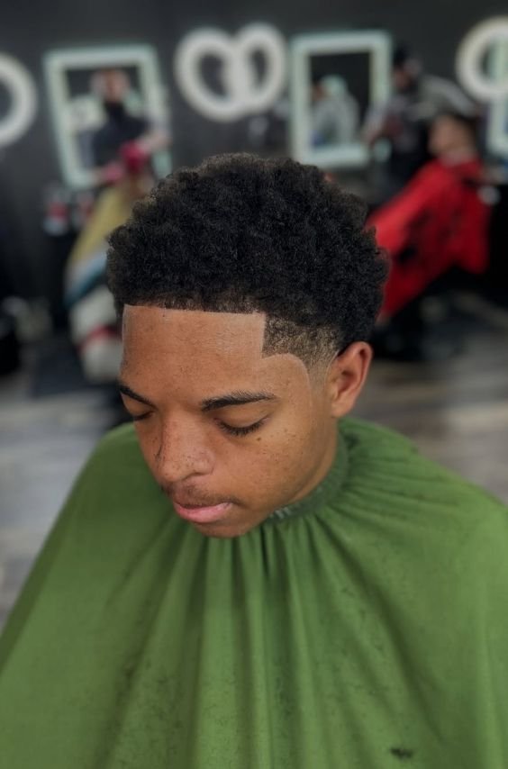 Mini Afro with Sharp Fade
