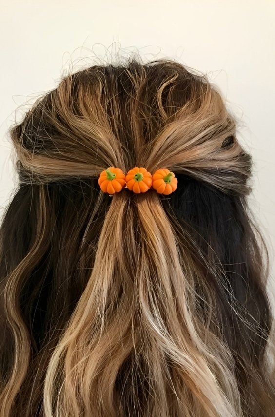 Mini Pumpkin Barrettes