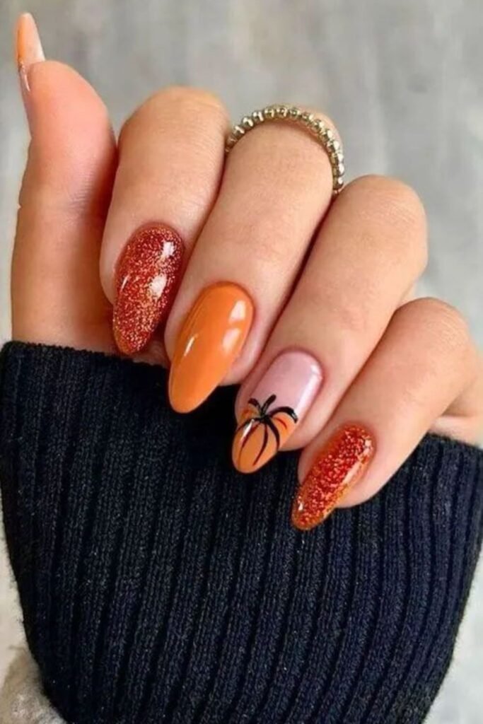 Orange, Glitters, And Intricate Pumpkin Line