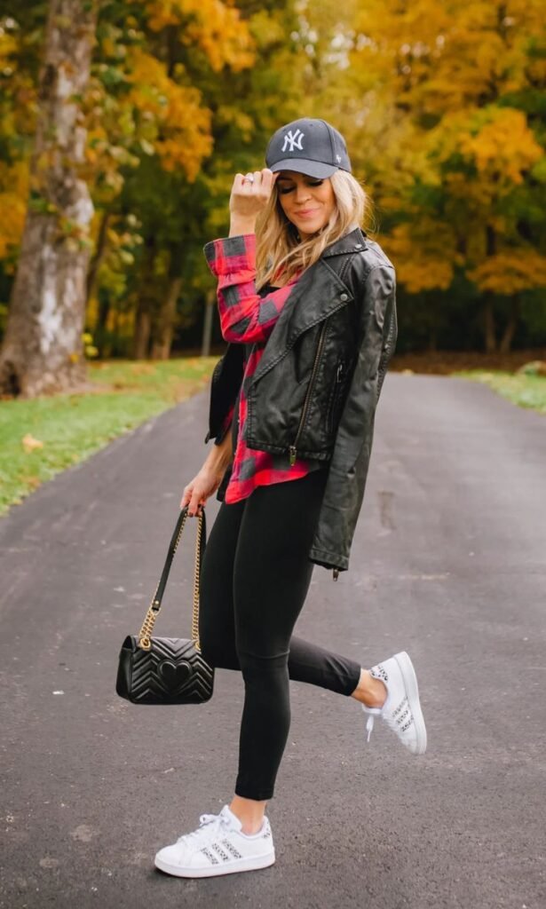 Oversized Flannel Shirt + Leggings