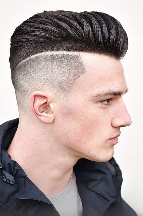 Pompadour with Skin Fade