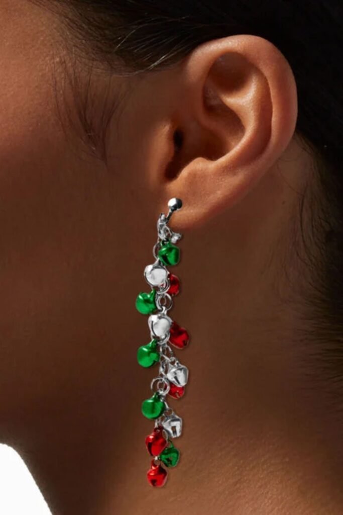 Red and Green Christmas Light Earrings