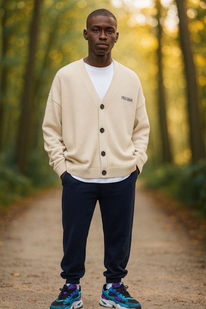 Relaxed Outfit with Cardigan and Joggers