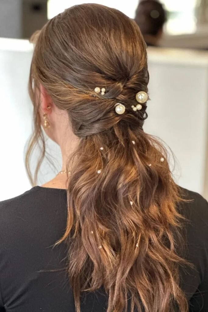 Romantic Pinned Low Ponytail