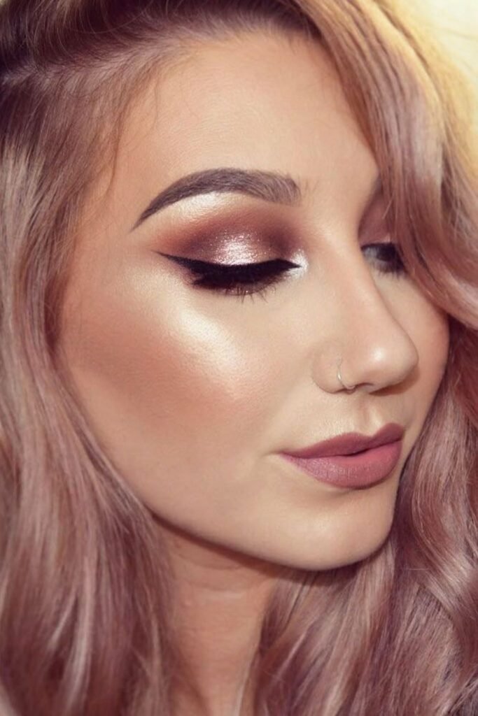Rose Gold and Mocha Neutral Glam
