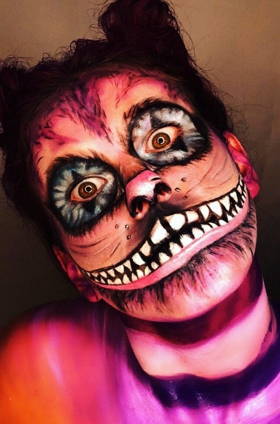 Scary Cheshire Cat Halloween Makeup