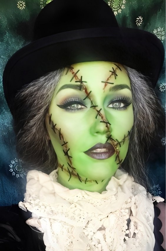 Scary Frankenstein Halloween Makeup