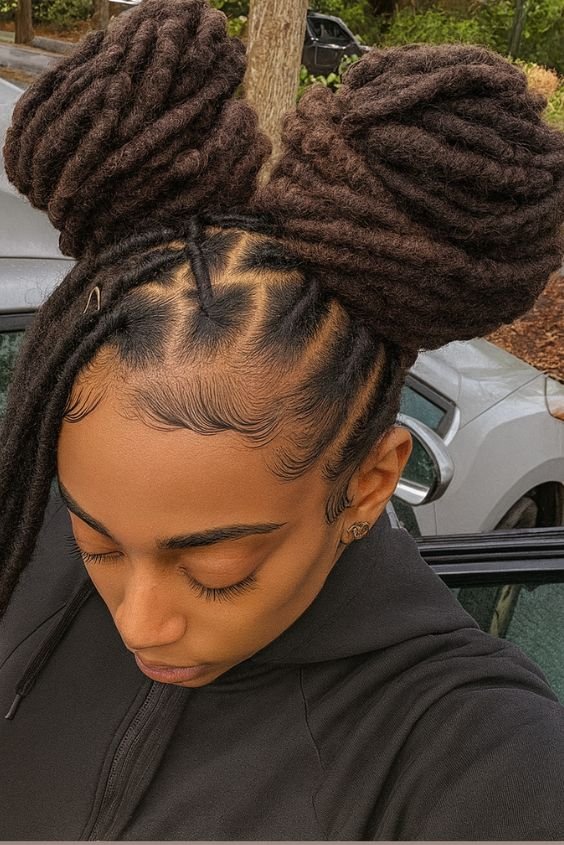 Short Loc Space Buns 