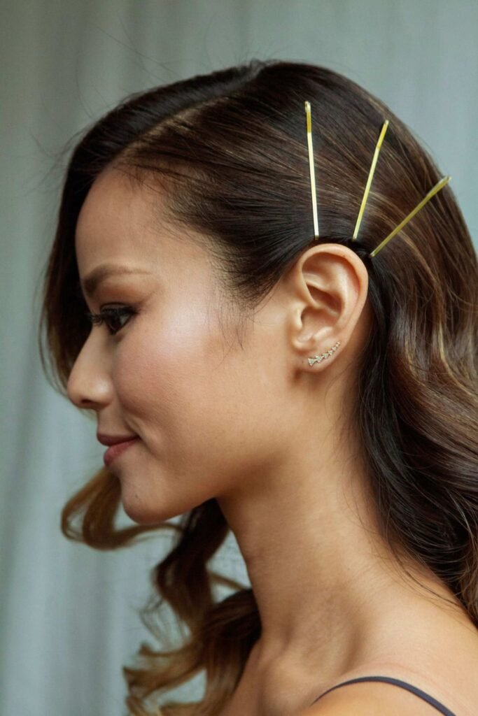 Side-Swept Bobby Pin Look