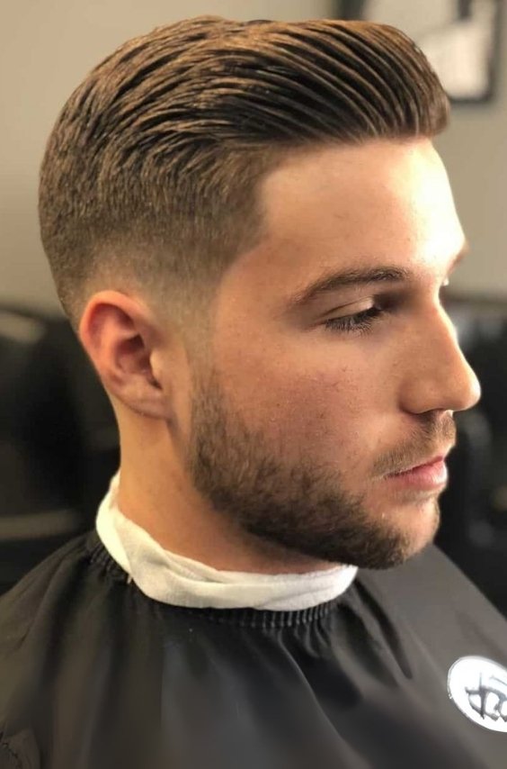 Side Swept Fringe with Low Taper