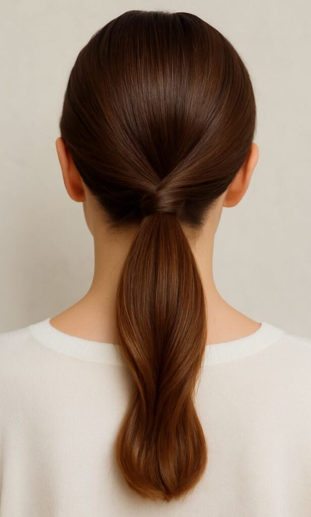 Simple Low Crossover Ponytail
