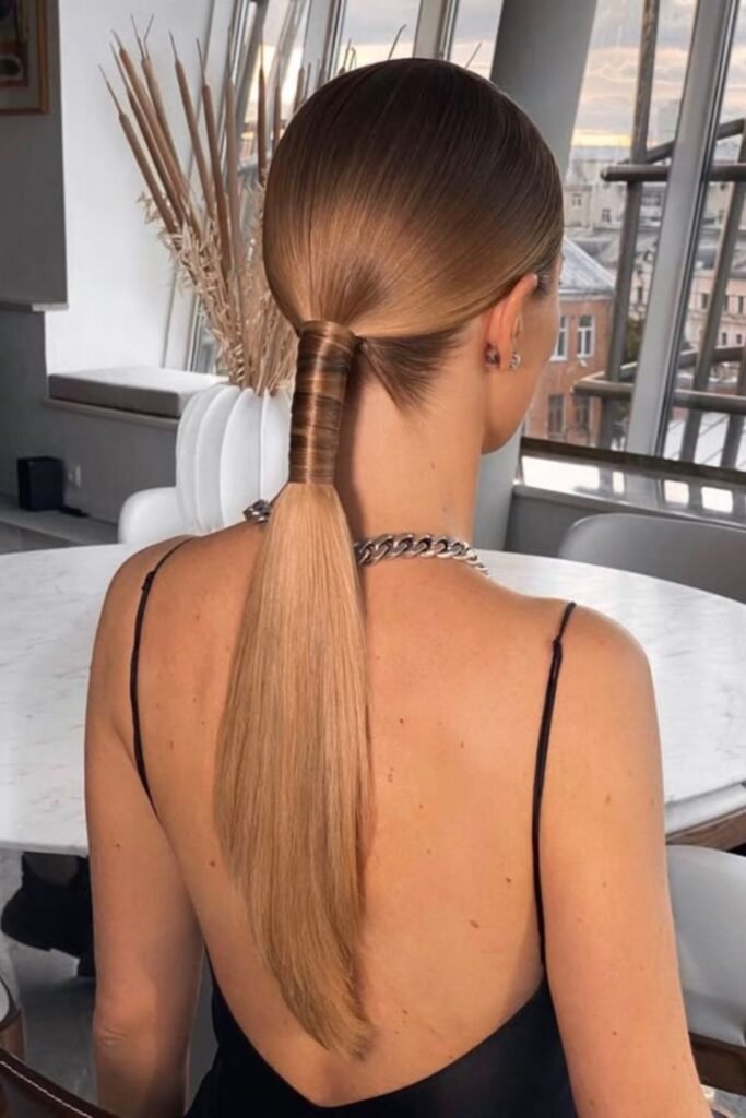 Sleek French Pin Ponytail