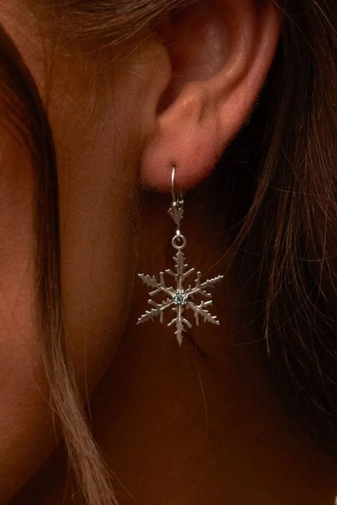 Sparkling Snowflake Dangle Earrings
