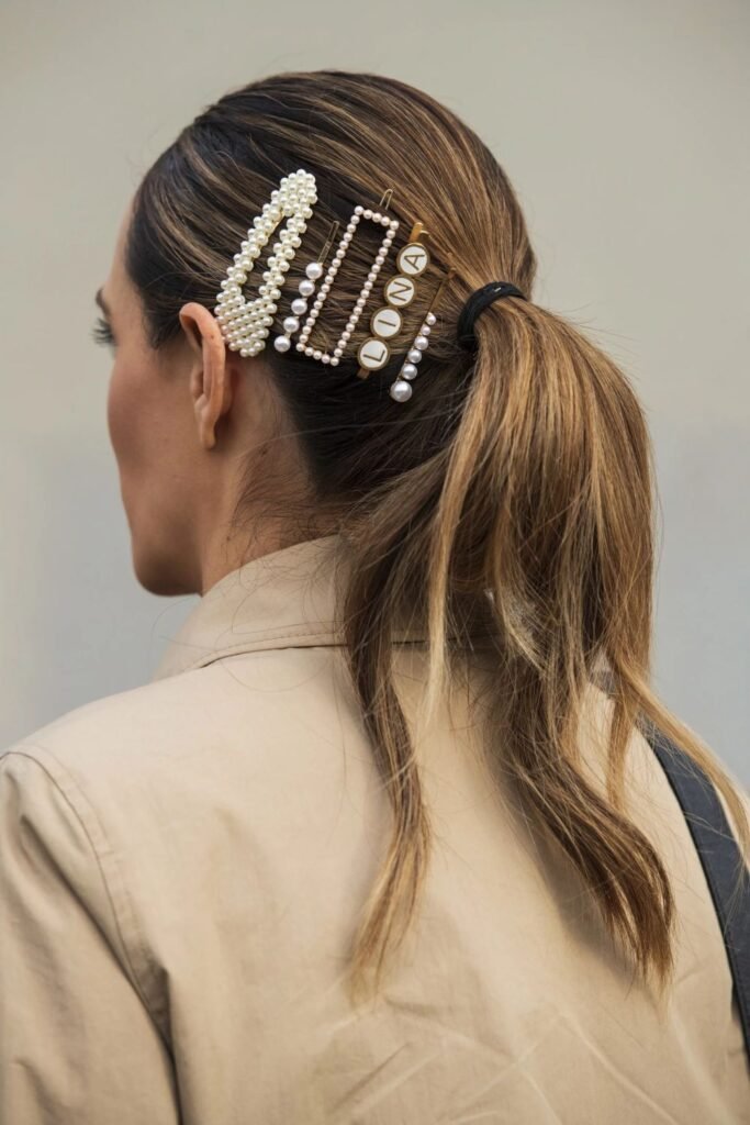 Stacked Pins on Ponytails