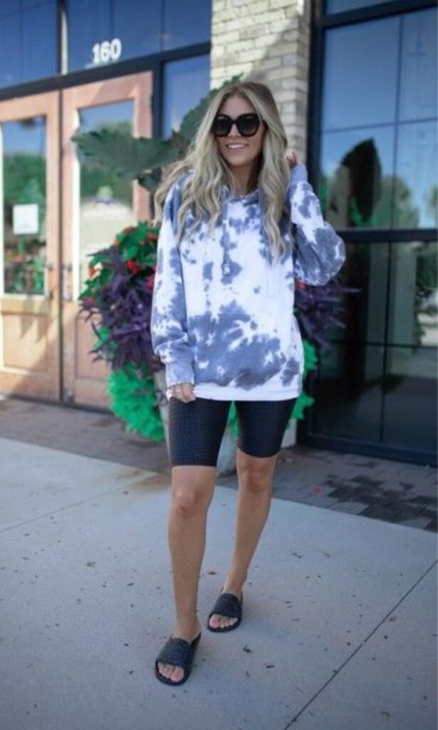 Tie-Dye Hoodie + Biker Shorts