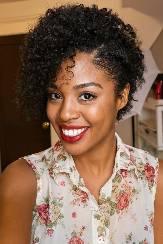 Twist-Out Updo with Side Part