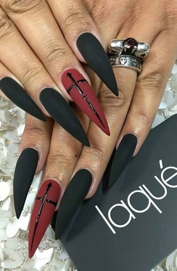 Vampire Fang Accent Nails
