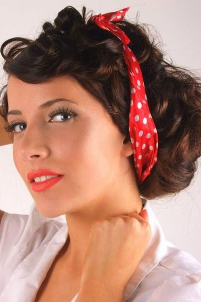 Vintage Pin-Up Curls with Headscarf