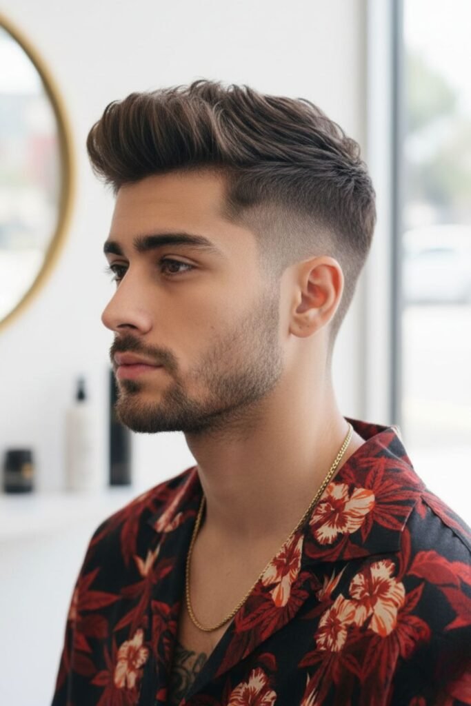 Ash Brown Hair for Men with Disconnected Undercut