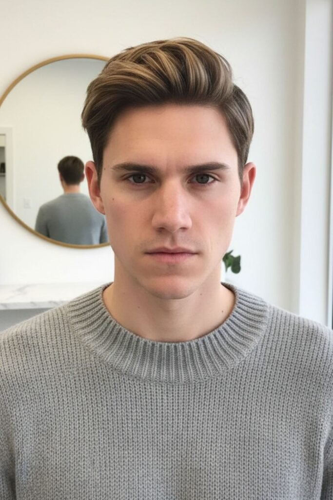 Ash Brown Hair for Men with Highlights