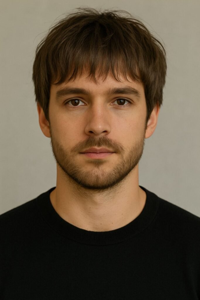 Ash Brown Hair with Textured Fringe