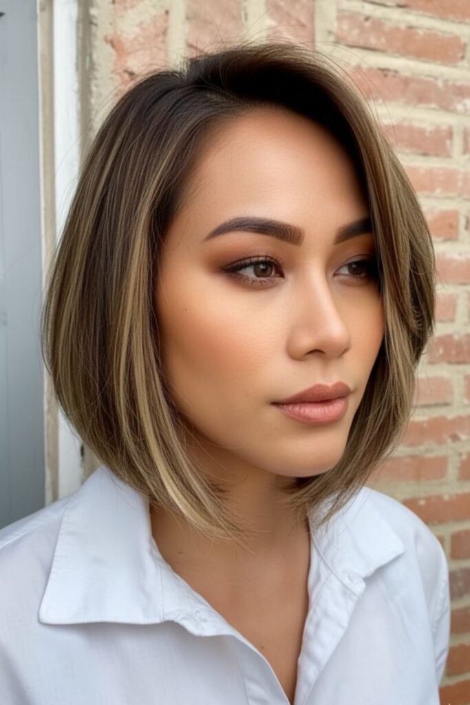 Asymmetrical Stacked Bob Haircut